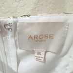 Arose Studio Deanna Short Sleeve Square Neck Spring Floral Mini Dress Small NWOT White Photo 8