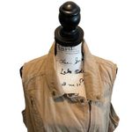 Maurice's Asymmetrical Zip Vest Tan Brown Khaki Plus Size 3XL Safari Linen NWT Photo 9