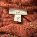 J. Jill Waffle Knit Hooded Embroidered Henley Top Size L Pink Size L Photo 5