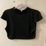 SheIn Black Frog Closure Keyhole Front Crop Top Blouse L Goth Coquette Girl Punk Photo 1
