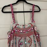 Juliet Dunn London Tribal Tassel Maxi Dress White Jade Embroidered Size 2 US 6/8 Pink Size M Photo 13