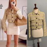 ZARA  Bloggers Fav Luxury Cropped Textured Lapel Collar Long Sleeves Size M Photo 12