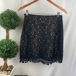 For Love & Lemons Black & Nude Lace Mini Skirt M Photo 1