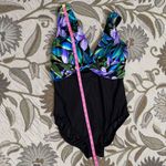Longitude Vintage  Swimsuit One Piece Tropical 12 14 Photo 2