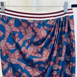 ZARA  Graphic Print Skirt - Women Size M - Burgundy and Teal Photo 1