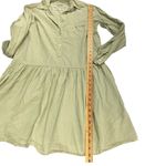 Grayson Womens Long Sleeve Woven Drop Waist Shirt Dress Light Green Size 2 Photo 11
