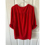 Faded Glory  Red Silver Polka Dot Blouse Plus Size XXL Photo 1