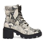 Madden Girl  Dillan Snake Skin Heeled Combat Lace Up Boots Size 10 Photo 8