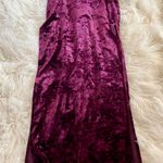 Forever 21 Burgundy Velvet High Neck Long Dress Photo 0