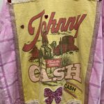 Denim & Co. Large Pink Plaid Button Down Shirt with Johnny Cash Graphic Photo 1