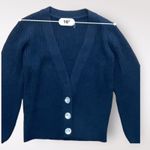 Stella + Lorenzo Black Ribbed Cardigan Sweater with‎ Jewel Buttons Size L Size L Photo 4