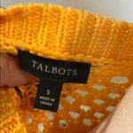 Talbots Saffron Bright Marigold Yellow Open Knit Tank Top Sweater Vest Size S Photo 1