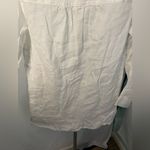 Sigrid Olsen ‎ 100% Linen Pearl Like Button Front White Tunic Women’s Size M Photo 3