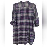Vera Wang Simply Vera  Pink and Brown Plaid Shirt Photo 1