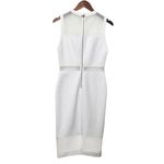 Alice + Olivia White Mesh Panel Sheath Midi Dress Sleeveless Women’s Size 6 Photo 5