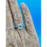 2 carat Moissanite Triangular Cut Ring with Moissanite Accents Size 7 Silver Photo 4