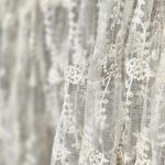 Ivory Lace Sheer Top Long Sleeve M White Size M Photo 2