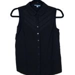 Modcloth Black Lace Front Collared Tank Top Size Small Photo 0