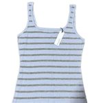 Michael Stars  Zabrina Striped Knit Square Neck Tank Top Veil Blue Gray NWT XL Photo 2