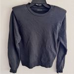 MOTHER Denim Push & Shove Padded Shoulder Gray Faded Black Sweatshirt pullover L Size L Photo 1