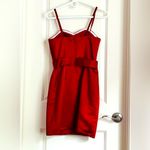 Da Vinci Satin Women's Formal Dress Sz 4 Red Removable Straps Photo 1