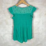 MINE Green Lace Back Babydoll Top Size Medium Photo 4