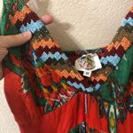 Philosophy Beatnik Boho Hippie Tiered Beaded Cotton Maxi Dress Red - Size Medium Photo 2