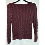 Ralph Lauren Lauren  Black Label Sweater Boat Neck Burgundy Cable Knit Sz,Medium Photo 1