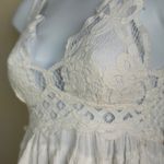Free People Lace RAdella Cami White Lace Crochet Tiered Sleeveless Boho XS Party Photo 3