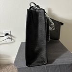 Bebe NWT  Black Tote with Pink Stripes with Matching Wristlet Pouch 16 W x 13 H Photo 7