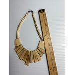 Tribal Bib Necklace Wood Bone Look Statement Boho Bohemian Fashion Jewelry Tan Photo 2