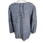 Old Navy  Navy and White Stripe Linen Button-up Top NWT Size Small Photo 1