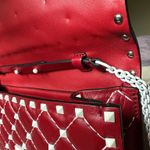 Valentino Garavani NEW Red Rockstud Spike Nappa Leather Crossbody Clutch Bag Photo 6