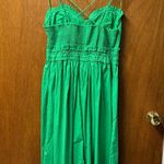 Anthropologie NEW Corset Sleeveless Tiered Midi Dress Kelly Green Medium M NWT Photo 12