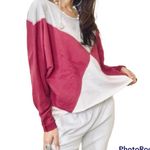 Free People  Montauk Pieced Colorblock Pullover Crewneck Sweatshirt Top Small Photo 3