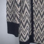 Banana Republic Navy Blue & White Merino Wool Chevron Print Cardigan Sweater S Photo 4