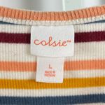 Colsie Large Striped 90's V Neck Crop Top Tank Top Summer Retro Yellow Photo 2