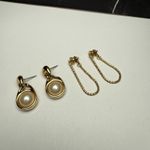 Trifari Signed Gold Tone Dangle Pierced Earrings Napier  Lot Of 2 Photo 11