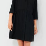 Tuckernuck  Black Stretch Crepe Royal baby doll Shirt Dress size small Photo 0