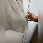 Flax , oatmeal tone, cotton linen, one pocket, surplice, long sleeve tunic top. L Photo 1