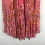 Delfi Collective Lilah Midi Skirt Size Medium Pink Paisley Pleated Boho Y2K Photo 8