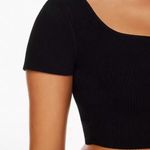 Aritzia Babaton Black Sculpt Knit Square Neck Preppy Witchy Academia Top S Photo 2