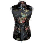 Divided  Y2K 2000s Oriental Kimono Top Black Satin Japanese Asian Print Small (6) Photo 3
