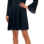 Sam Edelman Women's V-Neck Bell-Sleeve Mini Dress Size 6 NWOT Photo 0