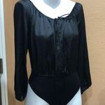 Emory park  open front black long sleeve bodysuit Photo 1