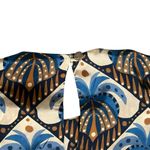 Farm Rio Anthro Women’s Cocopalm Flutter Sleeve Beige Blue Print Maxi Dress XS Photo 5