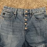 Women’s KanCan Button Fly Straight Leg Cargo Jeans Size 7/27 Blue Photo 1