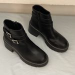 Madden Girl  Black Ankle Boots with Double Buckle Photo 0