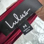 Lulus MEDIUM Red This Night Crushed Velvet Plunge Backless Fit Flare Mini Dress Photo 8