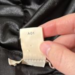 H&M  Satin Black Puff Long Sleeve Ruched Gathered Boatneck Party top Size S Photo 9